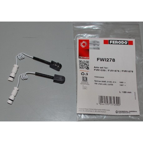 FWI278 FERODO CONTATTO USURA PASTIGLIE FRENO PER MERCEDES SPRINTER VW LT