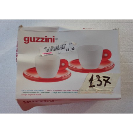 GUZZINI ART.26690088 SET 2 TAZZINE CAFFè C/PIATTINO GIALLO TRASPARENTE