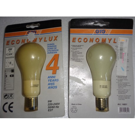 GTG ART.14851 9W ECONOMYLUX E27 CLASSEB 2PEZZI