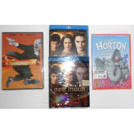 2DVD-THE TRANSPORTER-DR.SEUSS' HORTON-TWILIGHT NEW MOON BLU RAY