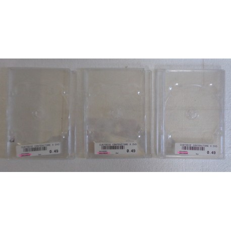 3 CUSTODIE CONTENITORE DVD TRASPARENTI
