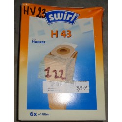 SWIRL H43 6 SACCHETTI PER ASPIRAPOLVERE HOOVER SCATOLA ROVINATA