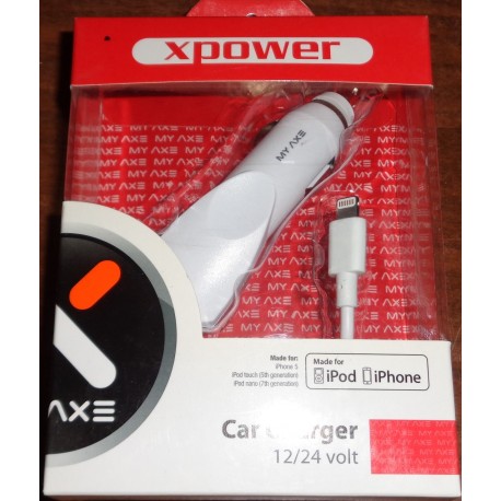 XPOWER CARICABATTERIA DA AUTO 12/24 VOLT PER IPHONE CVTIPHS