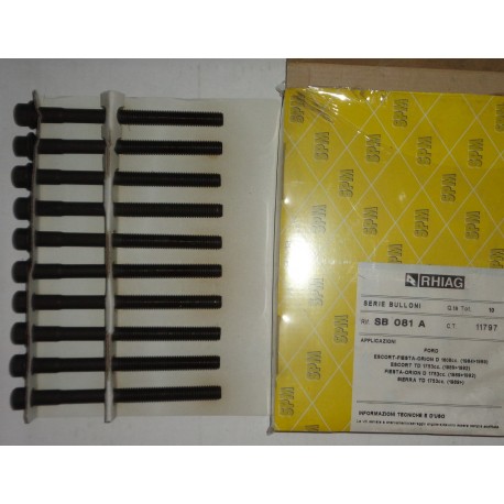 SB081A RHIAG  SERIE 10 BULLONI TESTATA PER FORD ESCORT FIESTA ORION SIERRA