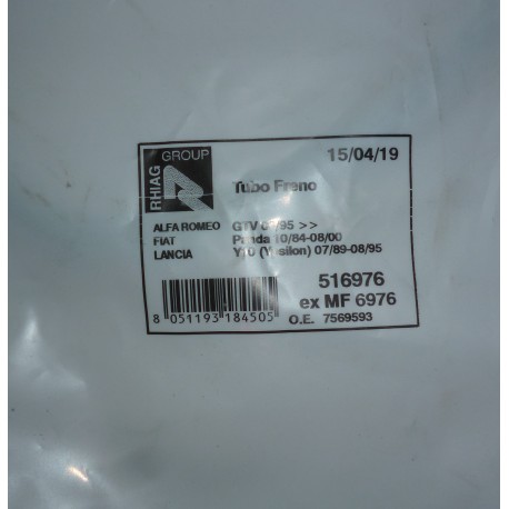 516976 RHIAG MF 6976 Tubo freno PER ALFA GTV SPIDER JUMPER I DUCATO II BOXER