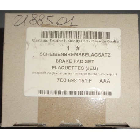 2188501 Kit pastiglie freno PER VW Transporter T4 CALIFORNIA 68-151 CV