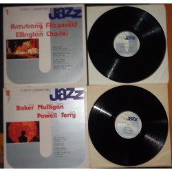 CURCIO I GIGANTI DEL JAZZ N°1, N°8 LOUIS ARMOSTRONG ELLINGTON BAKER TERRY 2 LP VINILE USATO
