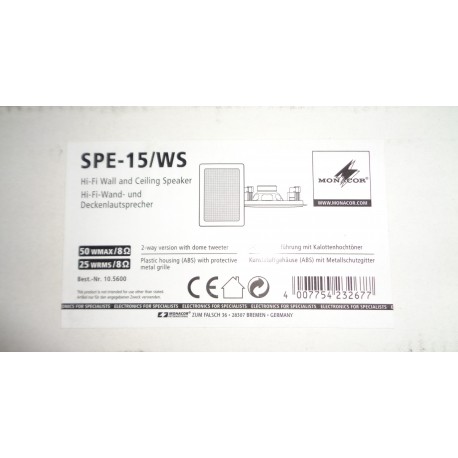 MONACOR SPE-15/WS DIFFUSORE DA PARETE/SOFFITTO