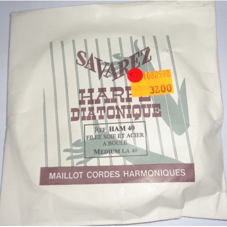 SAVAREZ HARPE DIATONIQUE HAM 40 MEDIUM LA 40 FILEE SOIE ET ACIER A BOULE