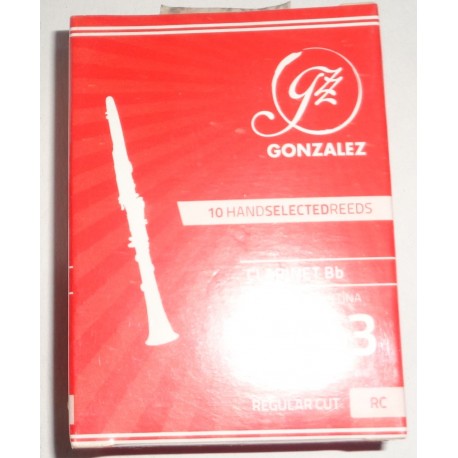 GONZALEZ 10 HAND SELECTED REEDS CLARINET Bb 3 REGULAR CUT
