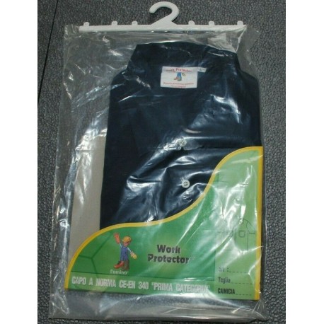 CAMICIA A MEZZE MANICHE BLU COTONE ART. 455CI TG. L XL XXL
