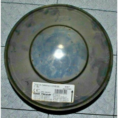 TESTA DI CAMINO CINESE ACCIAIO INOX DIAMETRO 80mm PER CANNA FUMARIA FIBROTUBI