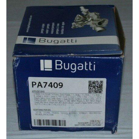 PA7409 POMPA ACQUA BUGATTI PER CITROEN, FORD, FIAT, PEUGEOT, LANCIA, VOLVO