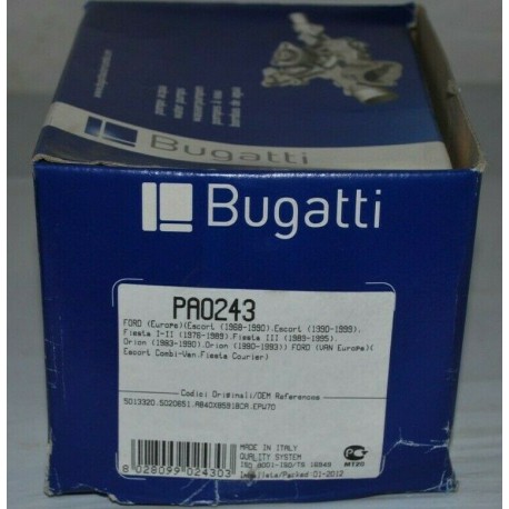 PA0243 POMPA ACQUA BUGATTI NUOVA PER FORD ESCORT, FIESTA, ORION